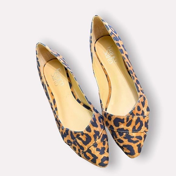 Franco Sarto - Leopard Print Flats with Cut Outs - 6M - Picture 1 of 4